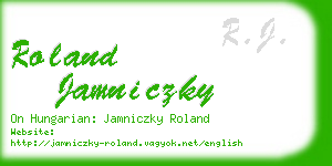 roland jamniczky business card